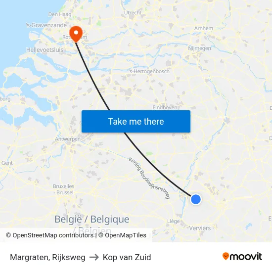 Margraten, Rijksweg to Kop van Zuid map