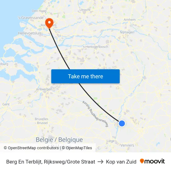 Berg En Terblijt, Rijksweg/Grote Straat to Kop van Zuid map