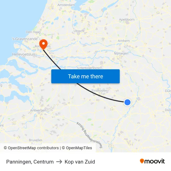 Panningen, Centrum to Kop van Zuid map