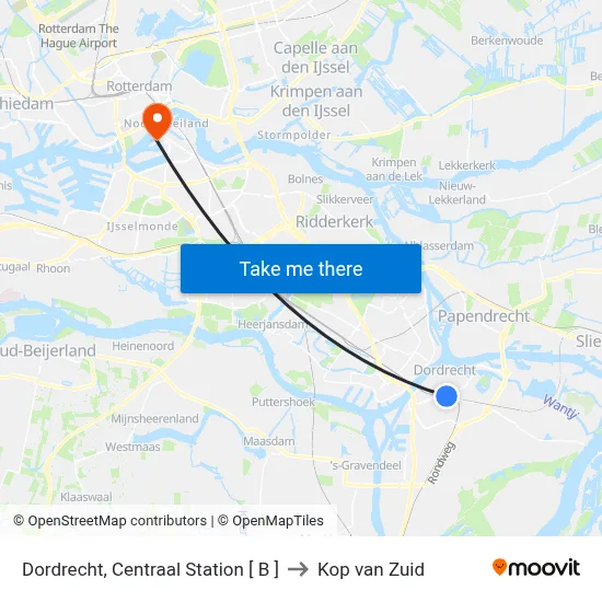 Dordrecht, Centraal Station [ B ] to Kop van Zuid map