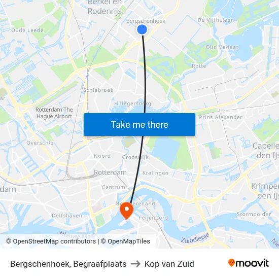 Bergschenhoek, Begraafplaats to Kop van Zuid map