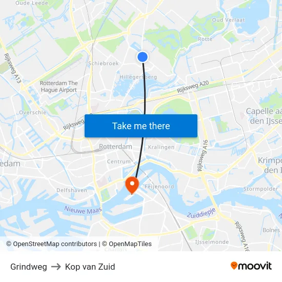 Grindweg to Kop van Zuid map