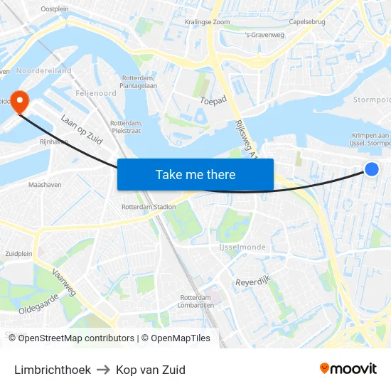 Limbrichthoek to Kop van Zuid map
