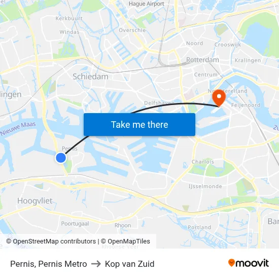 Pernis, Pernis Metro to Kop van Zuid map