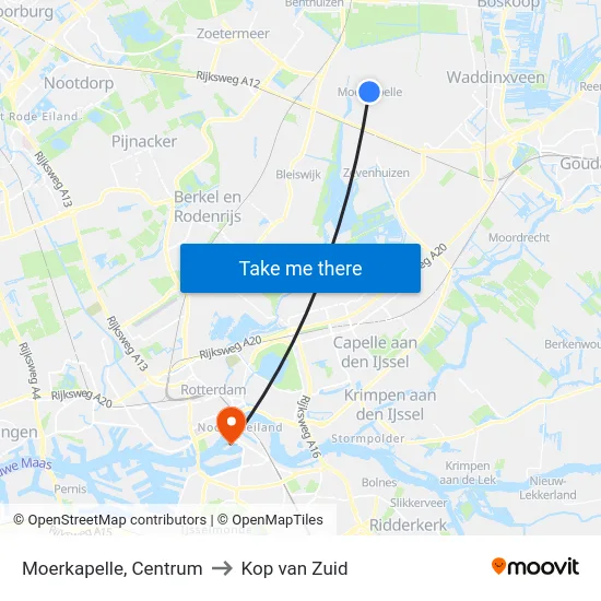 Moerkapelle, Centrum to Kop van Zuid map