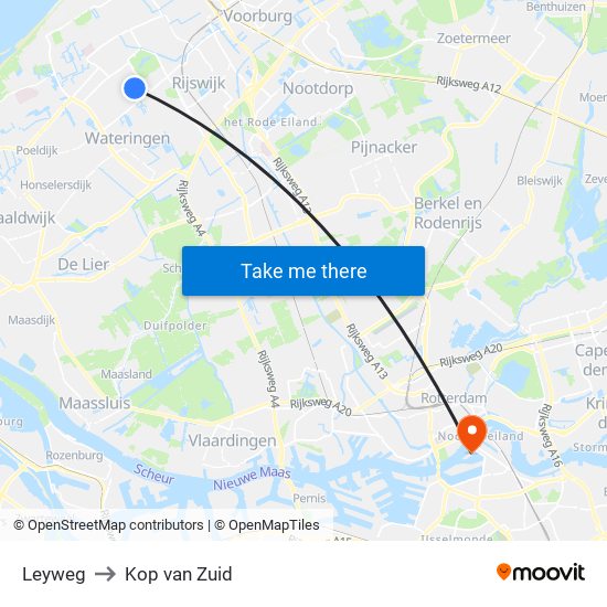 Leyweg to Kop van Zuid map