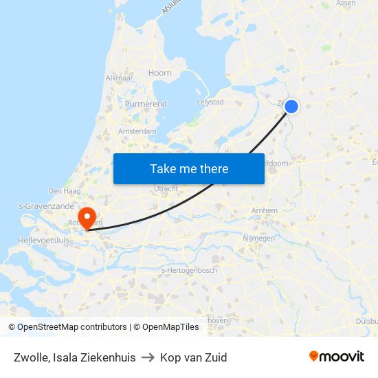 Zwolle, Isala Ziekenhuis to Kop van Zuid map