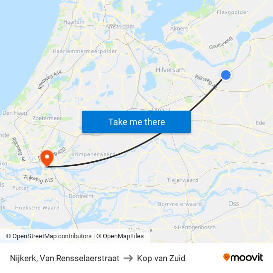 Nijkerk, Van Rensselaerstraat to Kop van Zuid map