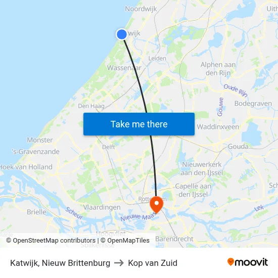 Katwijk, Nieuw Brittenburg to Kop van Zuid map