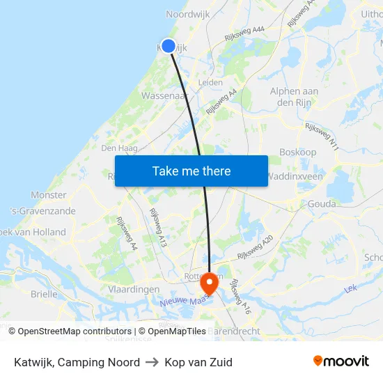 Katwijk, Camping Noord to Kop van Zuid map