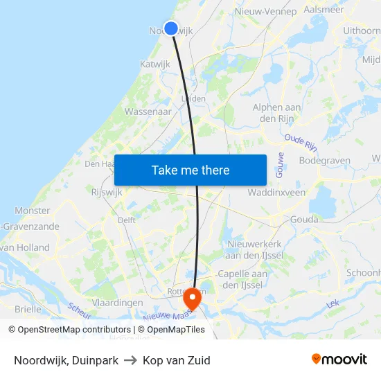 Noordwijk, Duinpark to Kop van Zuid map