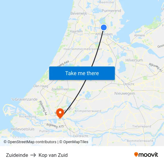 Zuideinde to Kop van Zuid map