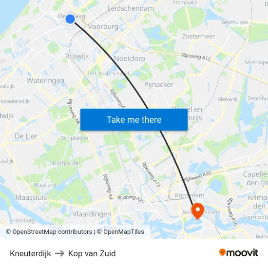 Kneuterdijk to Kop van Zuid map