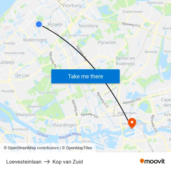 Loevesteinlaan to Kop van Zuid map