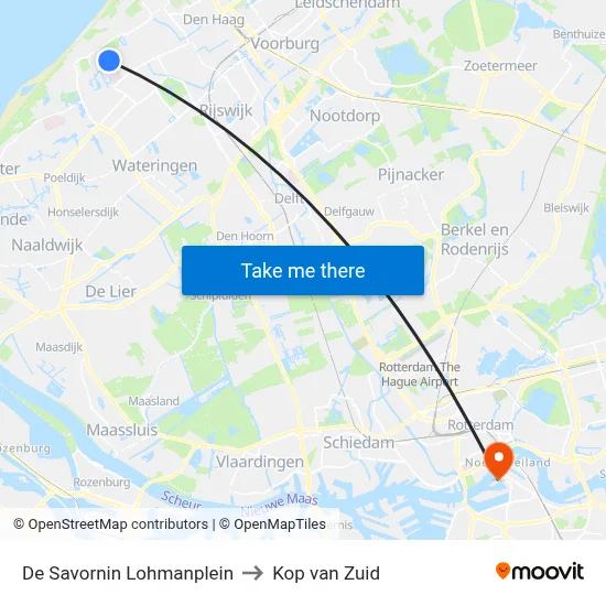 De Savornin Lohmanplein to Kop van Zuid map