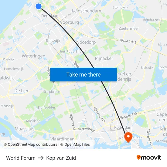 World Forum to Kop van Zuid map