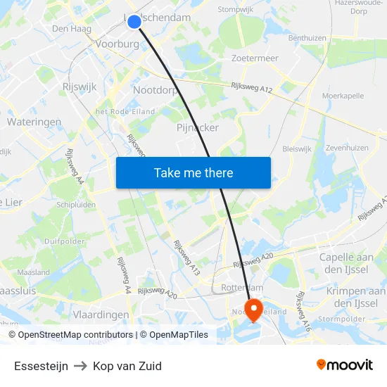 Essesteijn to Kop van Zuid map