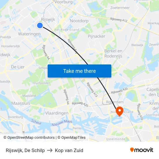 Rijswijk, De Schilp to Kop van Zuid map