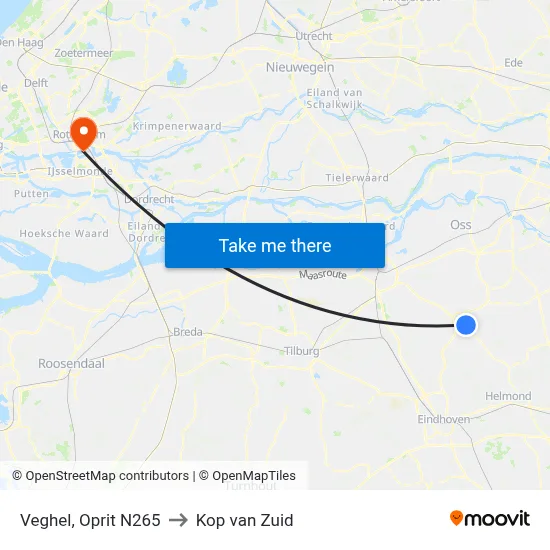 Veghel, Oprit N265 to Kop van Zuid map