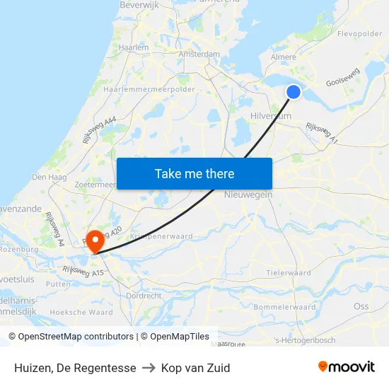 Huizen, De Regentesse to Kop van Zuid map
