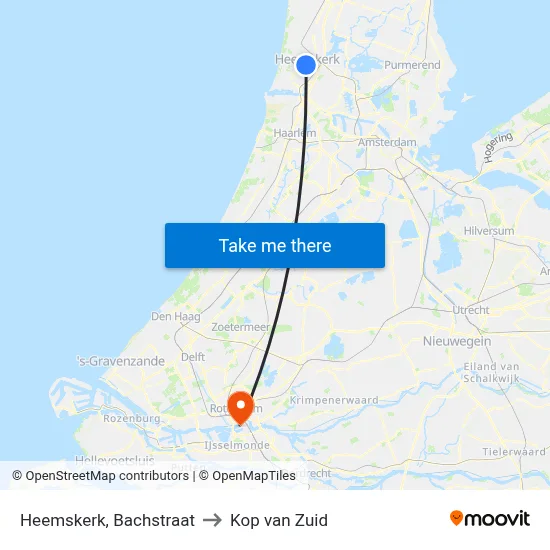 Heemskerk, Bachstraat to Kop van Zuid map