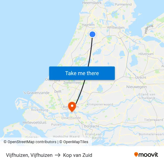 Vijfhuizen, Vijfhuizen to Kop van Zuid map