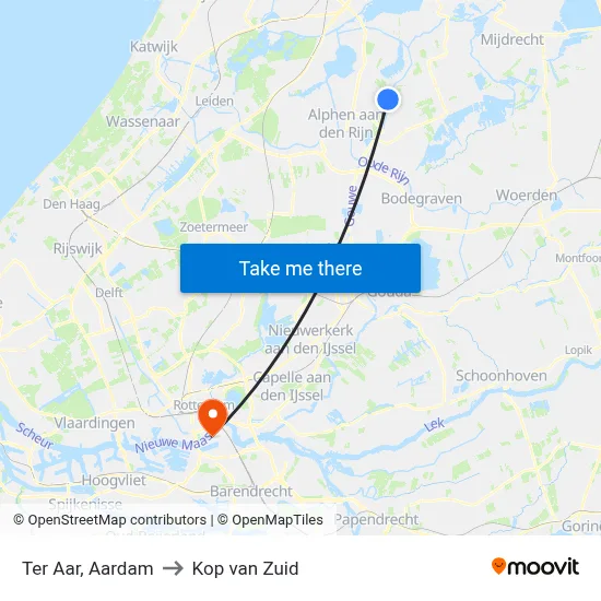 Ter Aar, Aardam to Kop van Zuid map