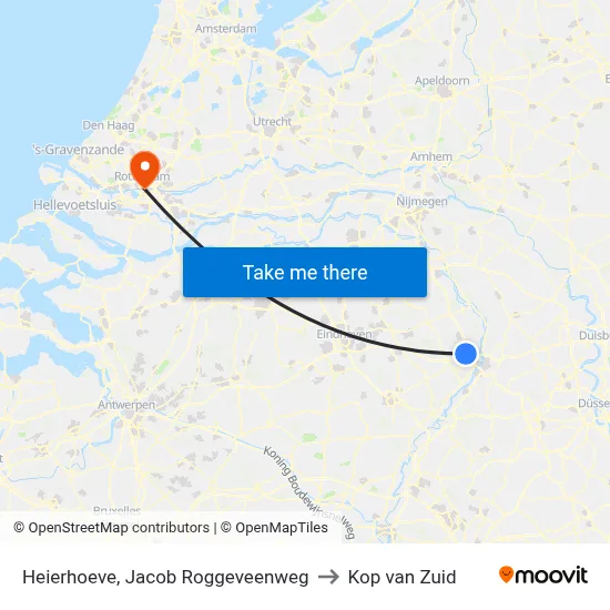 Heierhoeve, Jacob Roggeveenweg to Kop van Zuid map