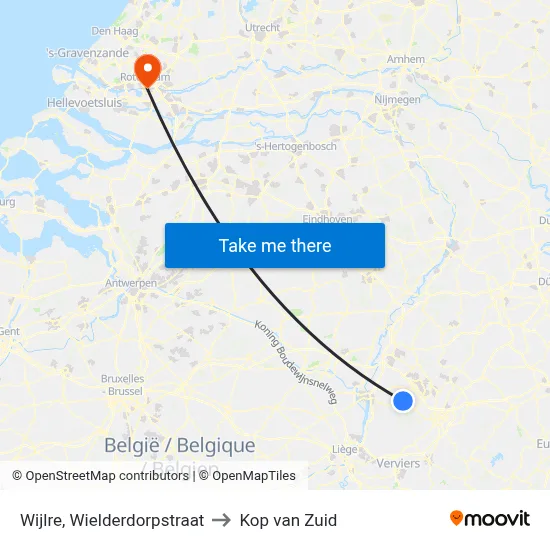Wijlre, Wielderdorpstraat to Kop van Zuid map