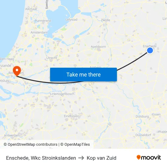 Enschede, Wkc Stroinkslanden to Kop van Zuid map