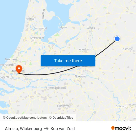 Almelo, Wickenburg to Kop van Zuid map