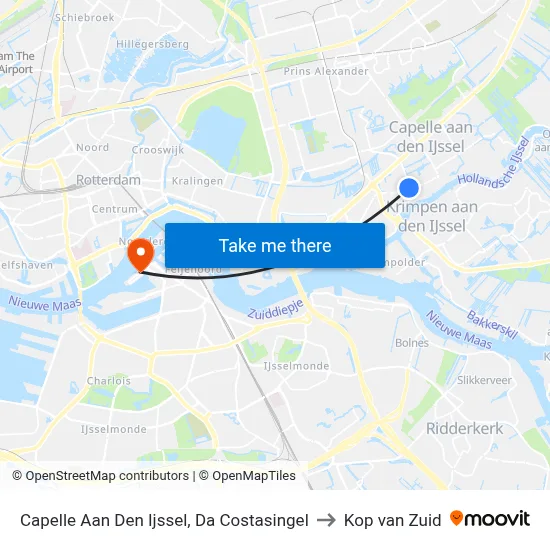Capelle Aan Den Ijssel, Da Costasingel to Kop van Zuid map
