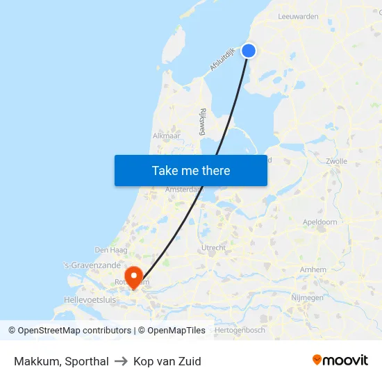 Makkum, Sporthal to Kop van Zuid map