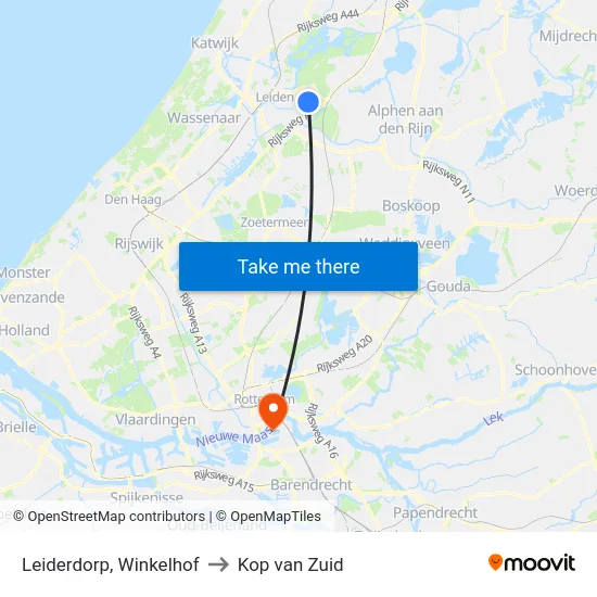 Leiderdorp, Winkelhof to Kop van Zuid map