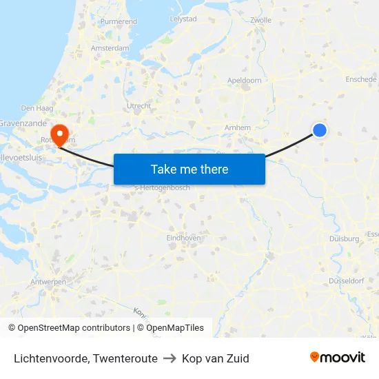 Lichtenvoorde, Twenteroute to Kop van Zuid map