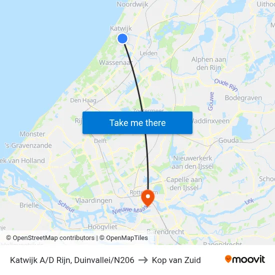 Katwijk A/D Rijn, Duinvallei/N206 to Kop van Zuid map