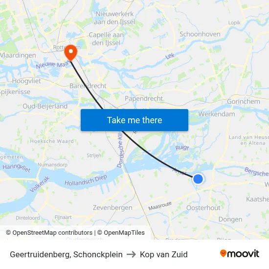 Geertruidenberg, Schonckplein to Kop van Zuid map
