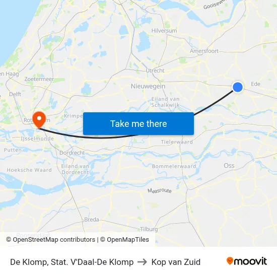 De Klomp, Stat. V'Daal-De Klomp to Kop van Zuid map