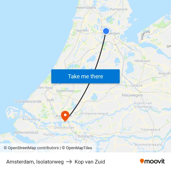 Amsterdam, Isolatorweg to Kop van Zuid map