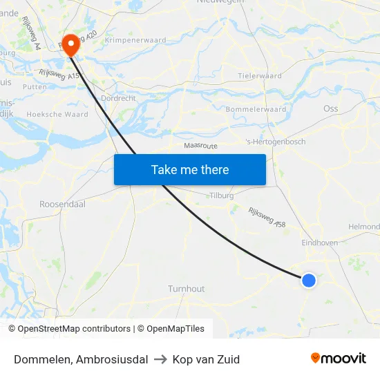 Dommelen, Ambrosiusdal to Kop van Zuid map