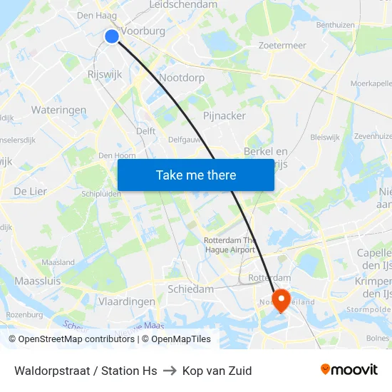 Waldorpstraat / Station Hs to Kop van Zuid map