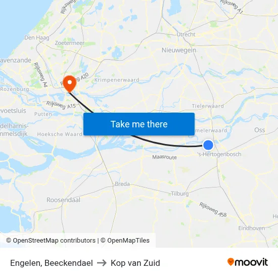 Engelen, Beeckendael to Kop van Zuid map