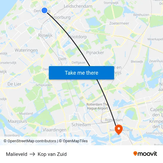 Malieveld to Kop van Zuid map