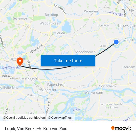 Lopik, Van Beek to Kop van Zuid map