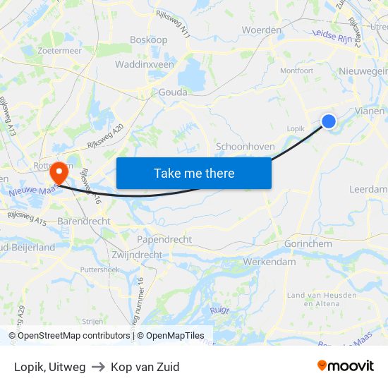 Lopik, Uitweg to Kop van Zuid map