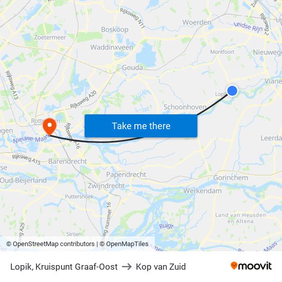 Lopik, Kruispunt Graaf-Oost to Kop van Zuid map