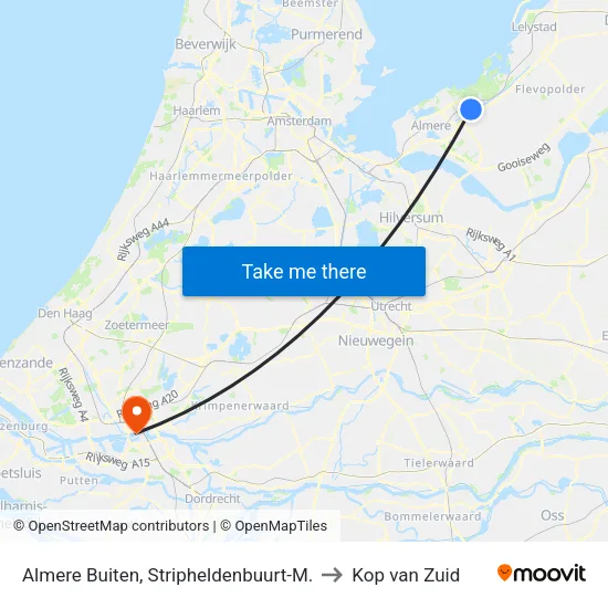 Almere Buiten, Stripheldenbuurt-M. to Kop van Zuid map