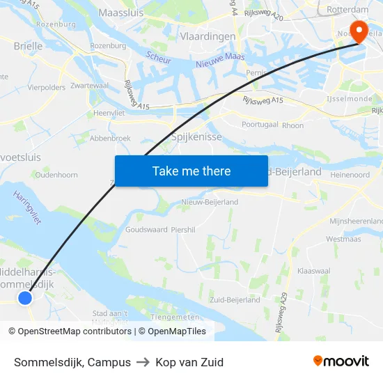Sommelsdijk, Campus to Kop van Zuid map