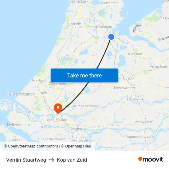 Verrijn Stuartweg to Kop van Zuid map