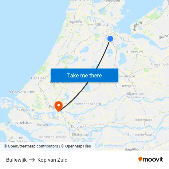 Bullewijk to Kop van Zuid map